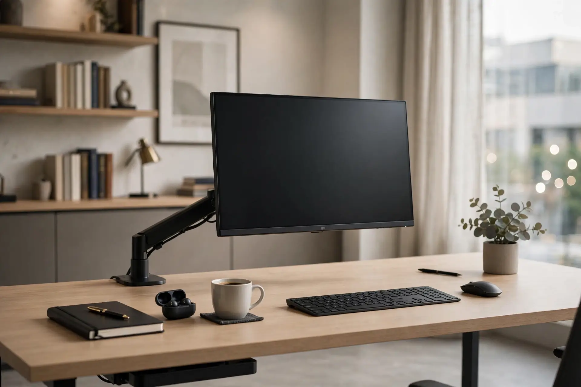 Professional desk with perfect hidden cable management
